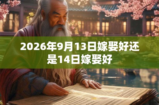 2026年9月13日嫁娶好还是14日嫁娶好 2026年9月13日嫁娶好还是14日嫁娶好
