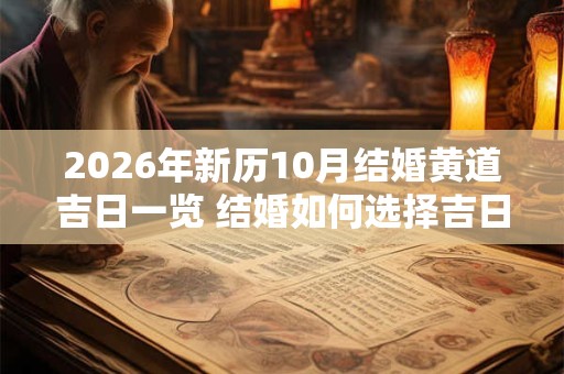 2026年新历10月结婚黄道吉日一览 结婚如何选择吉日 2026年新历10月结婚黄道吉日一览 结婚如何选择吉日