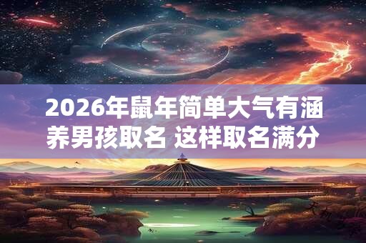 2026年鼠年简单大气有涵养男孩取名 这样取名满分 2026年鼠年简单大气有涵养男孩取名 这样取名满分
