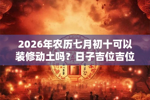 2026年农历七月初十可以装修动土吗?日子吉位吉位怎么看? 2026年农历七月初十可以装修动土吗?日子吉位吉位怎么看?