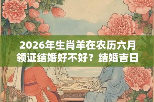 2026年生肖羊在农历六月领证结婚好不好？结婚吉日推荐