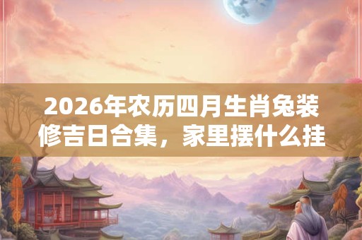 2026年农历四月生肖兔装修吉日合集，家里摆什么挂件好？