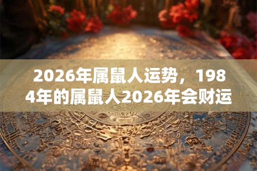 2026年属鼠人运势，1984年的属鼠人2026年会财运亨通吗？