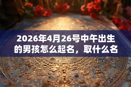 2026年4月26号中午出生的男孩怎么起名，取什么名字吉祥？