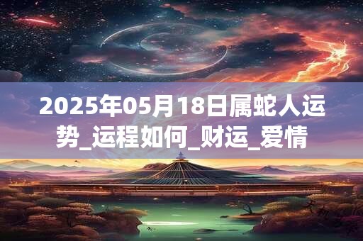 2025年05月18日属蛇人运势_运程如何_财运_爱情