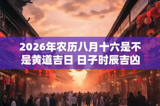 2026年农历八月十六是不是黄道吉日 日子时辰吉凶