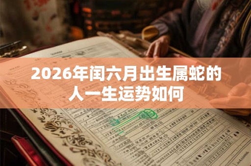 2026年闰六月出生属蛇的人一生运势如何