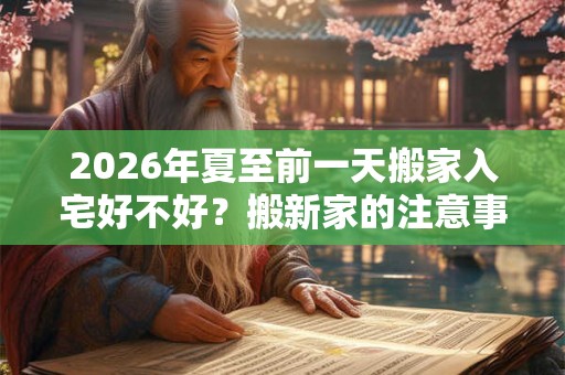 2026年夏至前一天搬家入宅好不好?搬新家的注意事项? 2026年夏至前一天搬家入宅好不好?搬新家的注意事项?