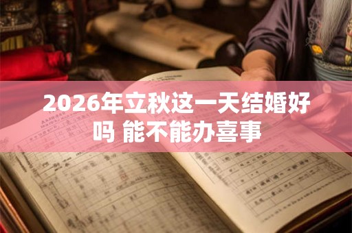 2026年立秋这一天结婚好吗 能不能办喜事