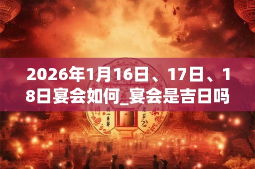 2026年1月16日、17日、18日宴会如何_宴会是吉日吗 2026年1月16日、17日、18日宴会如何_宴会是吉日吗