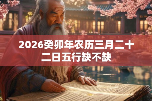 2026癸卯年农历三月二十二日五行缺不缺 2026癸卯年农历三月二十二日五行缺不缺