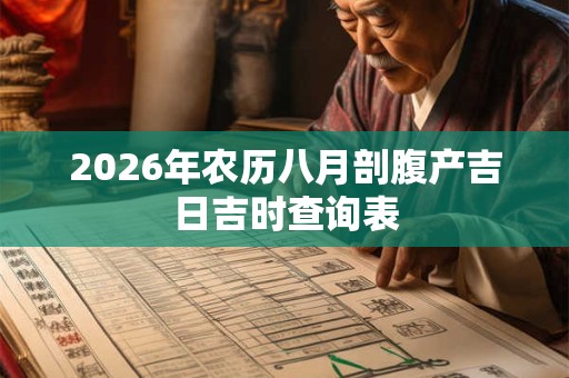 2026年农历八月剖腹产吉日吉时查询表 2026年农历八月剖腹产吉日吉时查询表