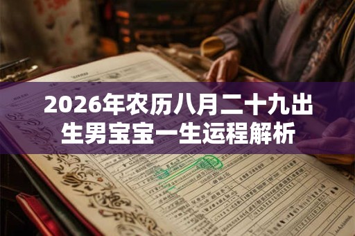 2026年农历八月二十九出生男宝宝一生运程解析