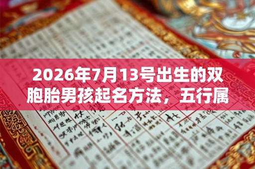 2026年7月13号出生的双胞胎男孩起名方法，五行属什么