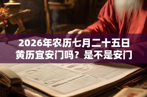 2026年农历七月二十五日黄历宜安门吗?是不是安门吉日? 2026年农历七月二十五日黄历宜安门吗?是不是安门吉日?