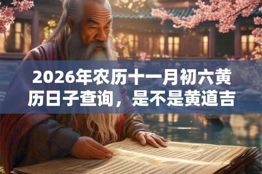 2026年农历十一月初六黄历日子查询，是不是黄道吉日？