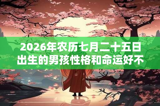 2026年农历七月二十五日出生的男孩性格和命运好不好？