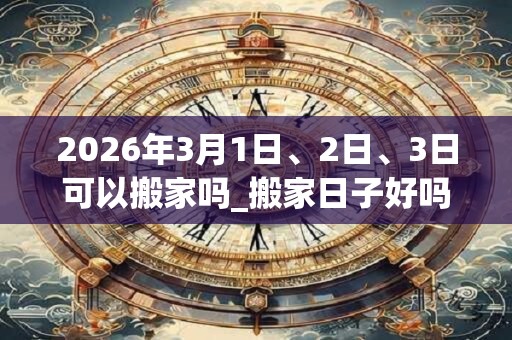 2026年3月1日、2日、3日可以搬家吗_搬家日子好吗 2026年3月1日、2日、3日可以搬家吗_搬家日子好吗