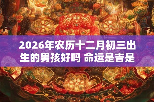 2026年农历十二月初三出生的男孩好吗 命运是吉是凶