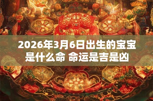 2026年3月6日出生的宝宝是什么命 命运是吉是凶 2026年3月6日出生的宝宝是什么命 命运是吉是凶