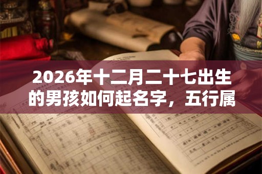 2026年十二月二十七出生的男孩如何起名字，五行属什么