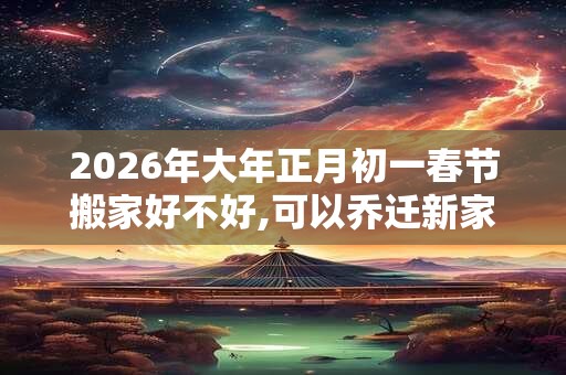 2026年大年正月初一春节搬家好不好,可以乔迁新家吗? 2026年大年正月初一春节搬家好不好,可以乔迁新家吗?