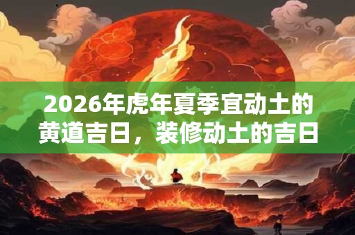 2026年虎年夏季宜动土的黄道吉日，装修动土的吉日怎么选？