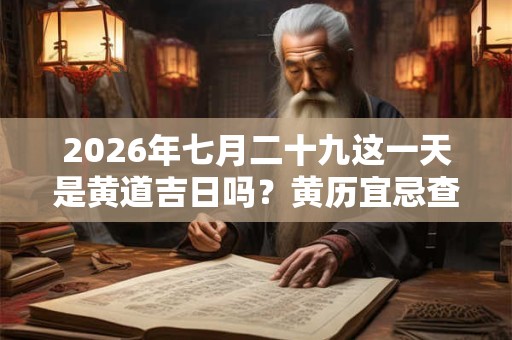 2026年七月二十九这一天是黄道吉日吗？黄历宜忌查询