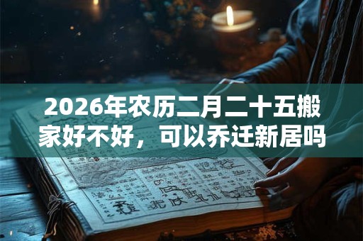 2026年农历二月二十五搬家好不好，可以乔迁新居吗？