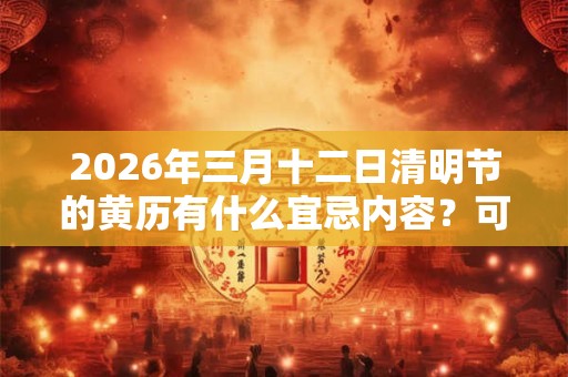2026年三月十二日清明节的黄历有什么宜忌内容？可以装修动土吗？
