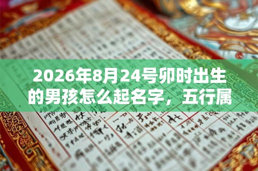 2026年8月24号卯时出生的男孩怎么起名字，五行属什么