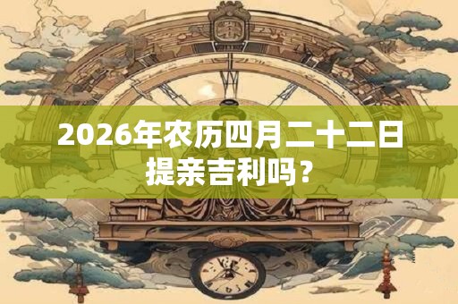 2026年农历四月二十二日提亲吉利吗？