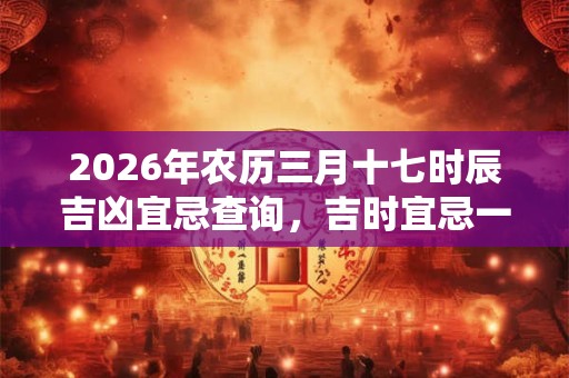 2026年农历三月十七时辰吉凶宜忌查询，吉时宜忌一览
