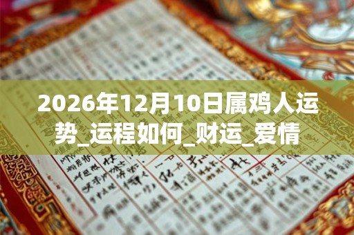 2026年12月10日属鸡人运势_运程如何_财运_爱情