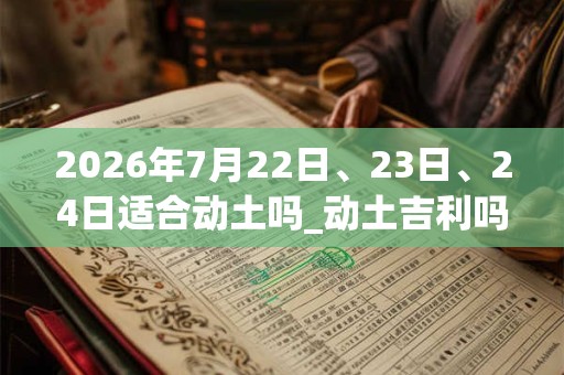 2026年7月22日、23日、24日适合动土吗_动土吉利吗