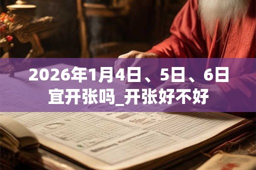 2026年1月4日、5日、6日宜开张吗_开张好不好