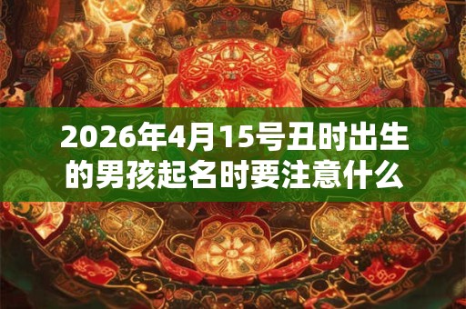 2026年4月15号丑时出生的男孩起名时要注意什么