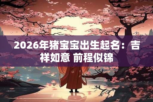 2026年猪宝宝出生起名：吉祥如意 前程似锦