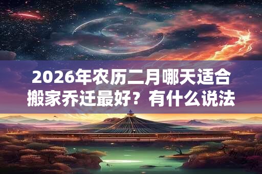 2026年农历二月哪天适合搬家乔迁最好？有什么说法？