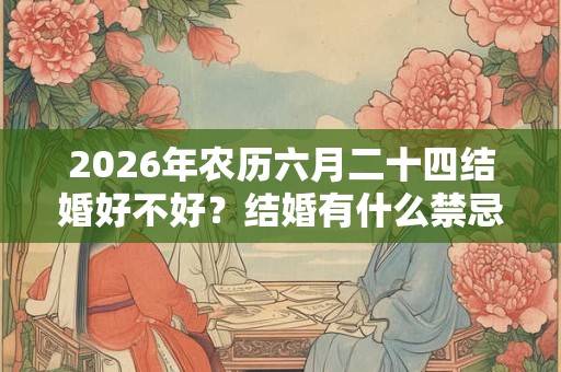 2026年农历六月二十四结婚好不好？结婚有什么禁忌？