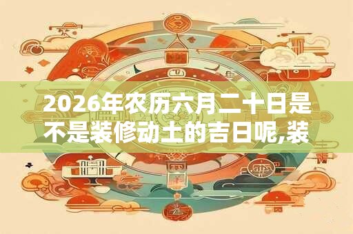 2026年农历六月二十日是不是装修动土的吉日呢,装修动土有什么说法吗？