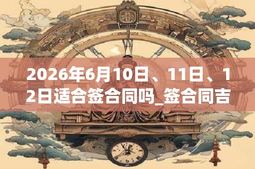 2026年6月10日、11日、12日适合签合同吗_签合同吉利吗
