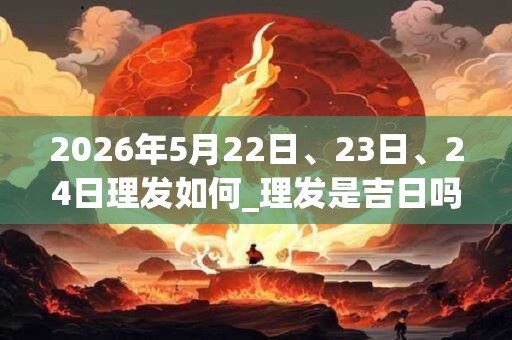 2026年5月22日、23日、24日理发如何_理发是吉日吗