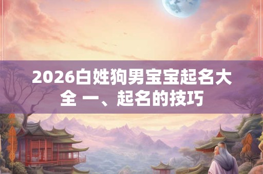 2026白姓狗男宝宝起名大全 一、起名的技巧