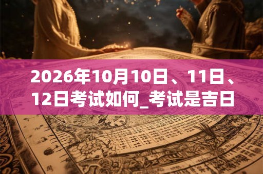 2026年10月10日、11日、12日考试如何_考试是吉日吗