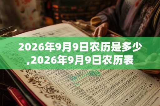 2026年9月9日农历是多少,2026年9月9日农历表