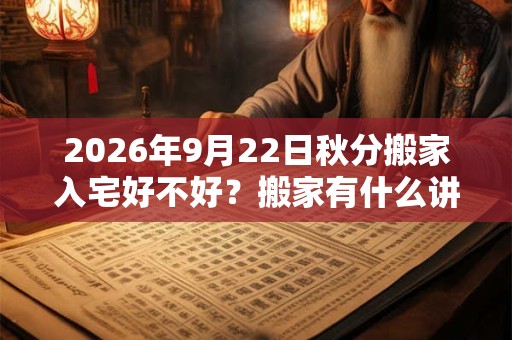 2026年9月22日秋分搬家入宅好不好？搬家有什么讲究和忌讳？