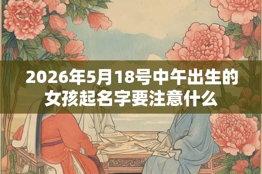 2026年5月18号中午出生的女孩起名字要注意什么