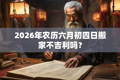 2026年农历六月初四日搬家不吉利吗? 2026年农历六月初四日搬家不吉利吗?