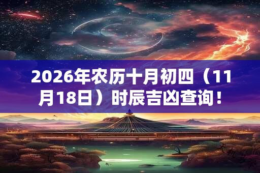 2026年农历十月初四（11月18日）时辰吉凶查询！